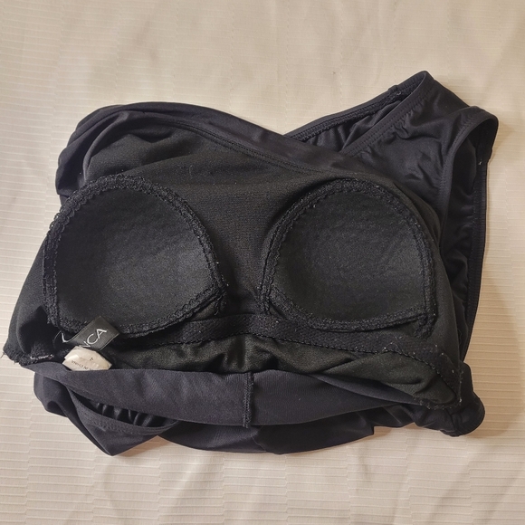 La Blanca Island Goddess One Shoulder Ruched One Piece Swim Suit sz 4 LB4KV14 - Picture 4 of 10